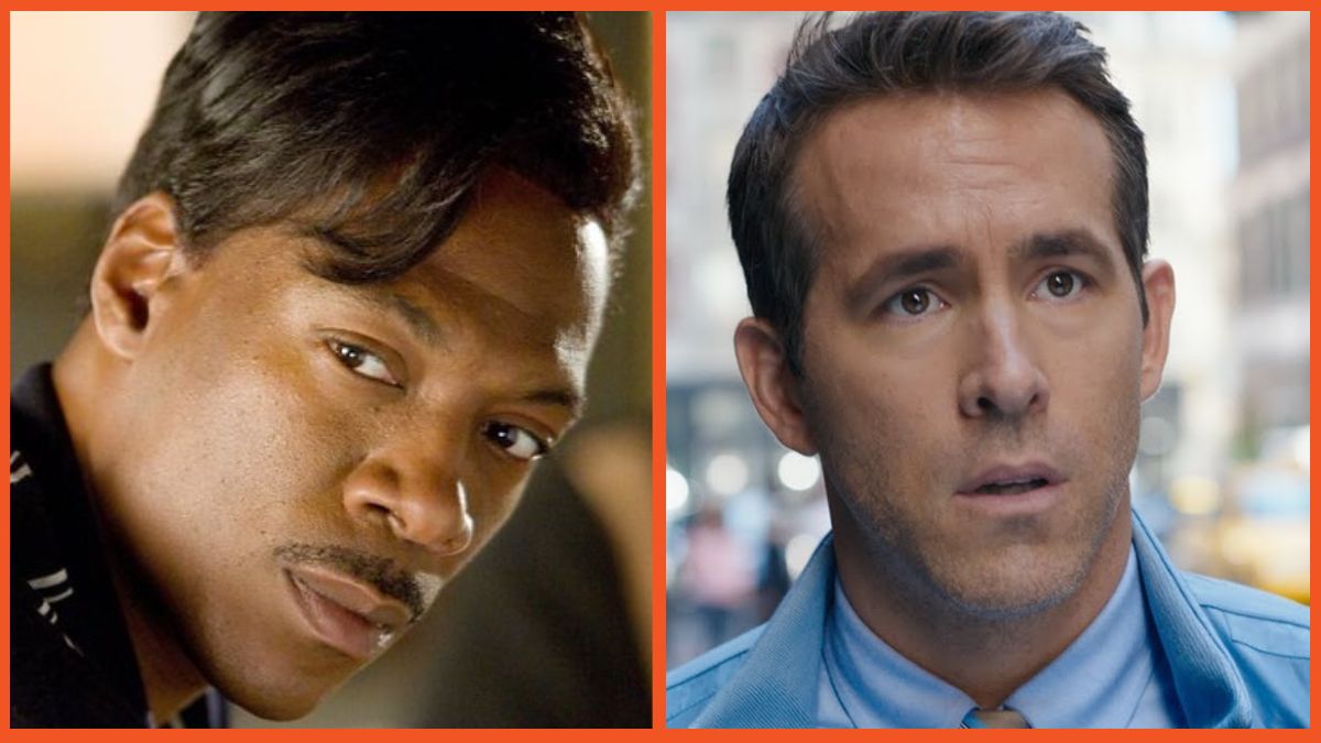 Split image of Eddie Murphy in Dreamgirls and Ryan Reynolds in Free Guy