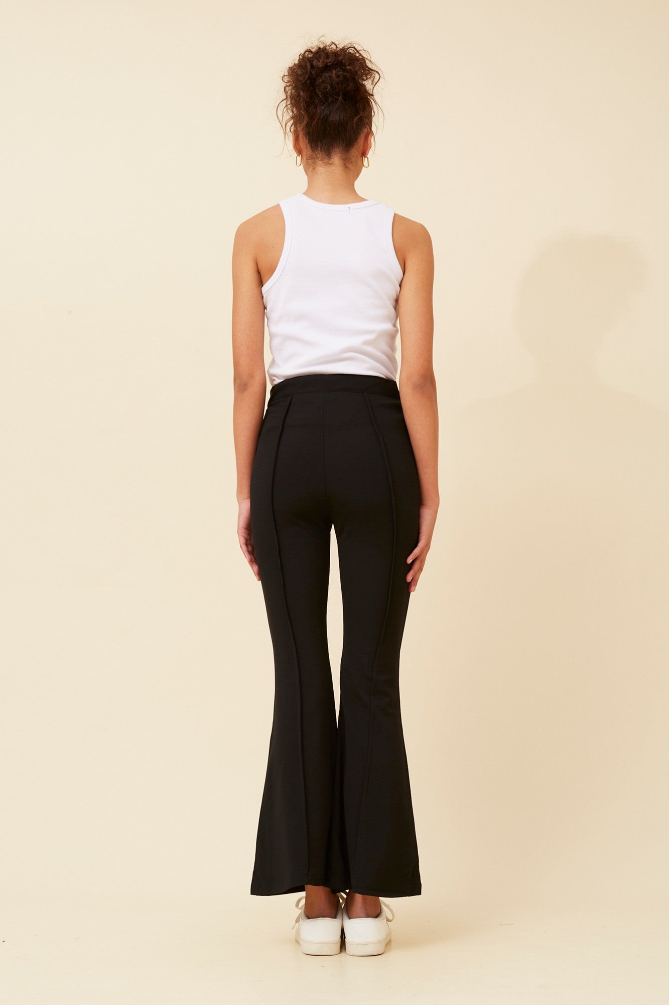 LACE UP FRONT FLARE LEG TROUSER